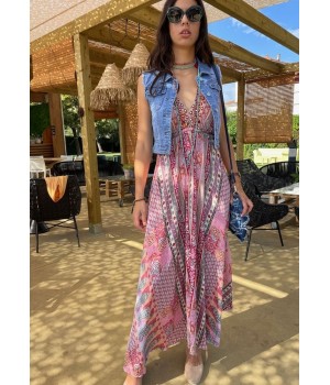 VESTIDO BOHO LARGO DE MUJER...