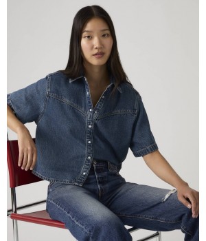 CAMISA MANGA CORTA DENIM DE...