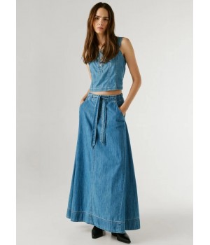 FALDA LARGA DENIM DE MUJER...