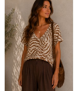 BLUSA MANGA CORTA DE MUJER...