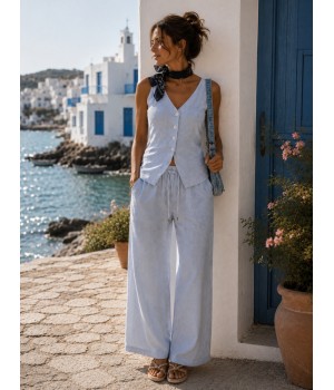 PANTALON ANCHO RAYAS DE...