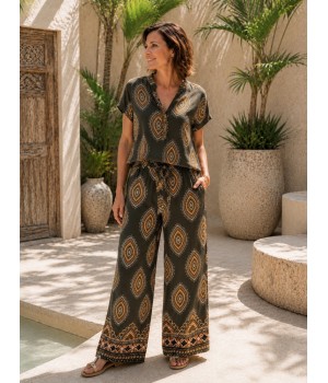 BLUSA MANGA CORTA BOHO DE...
