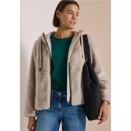CHAQUETA CORTA PELO SINTETICO DE MUJER CECIL 