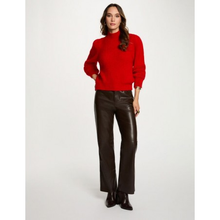PANTALON BOOTCUT CUERO SINTETICO DE MUJER MORGAN 