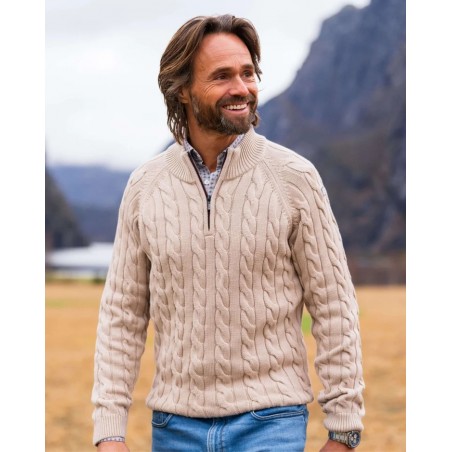 JERSEY ZIPER TRENZADO DE HOMBRE NEW ZEALAND 