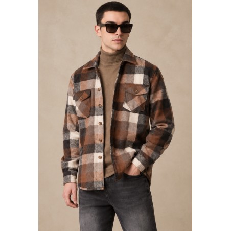 SOBRECAMISA CUADROS DOS BOLSILLOS DE HOMBRE YES ZEE 