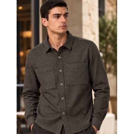 SOBRECAMISA CUADRO PEQUEÑO DOS BOLSILLOS DE HOMBRE YES ZEE 