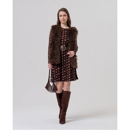 VESTIDO CORTO EVASE PRINT FOULARD DE MUJER SURKANA 