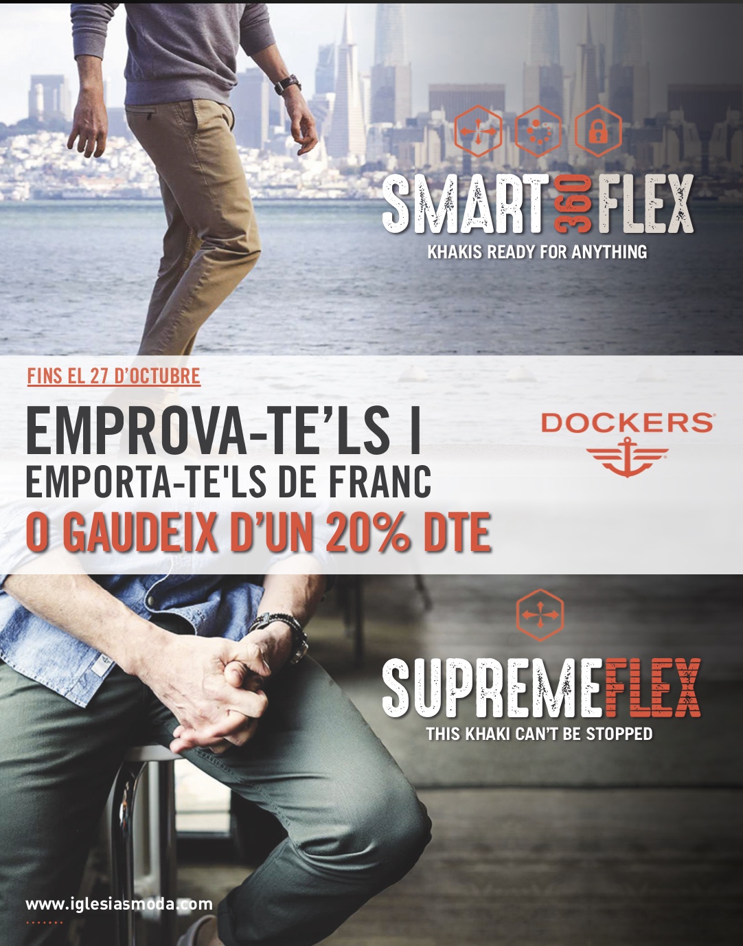 DOCKERS EXPERIENCE : Emprova-te'ls i emporta-te'ls de franc o gaudeix d'un 20% de dte