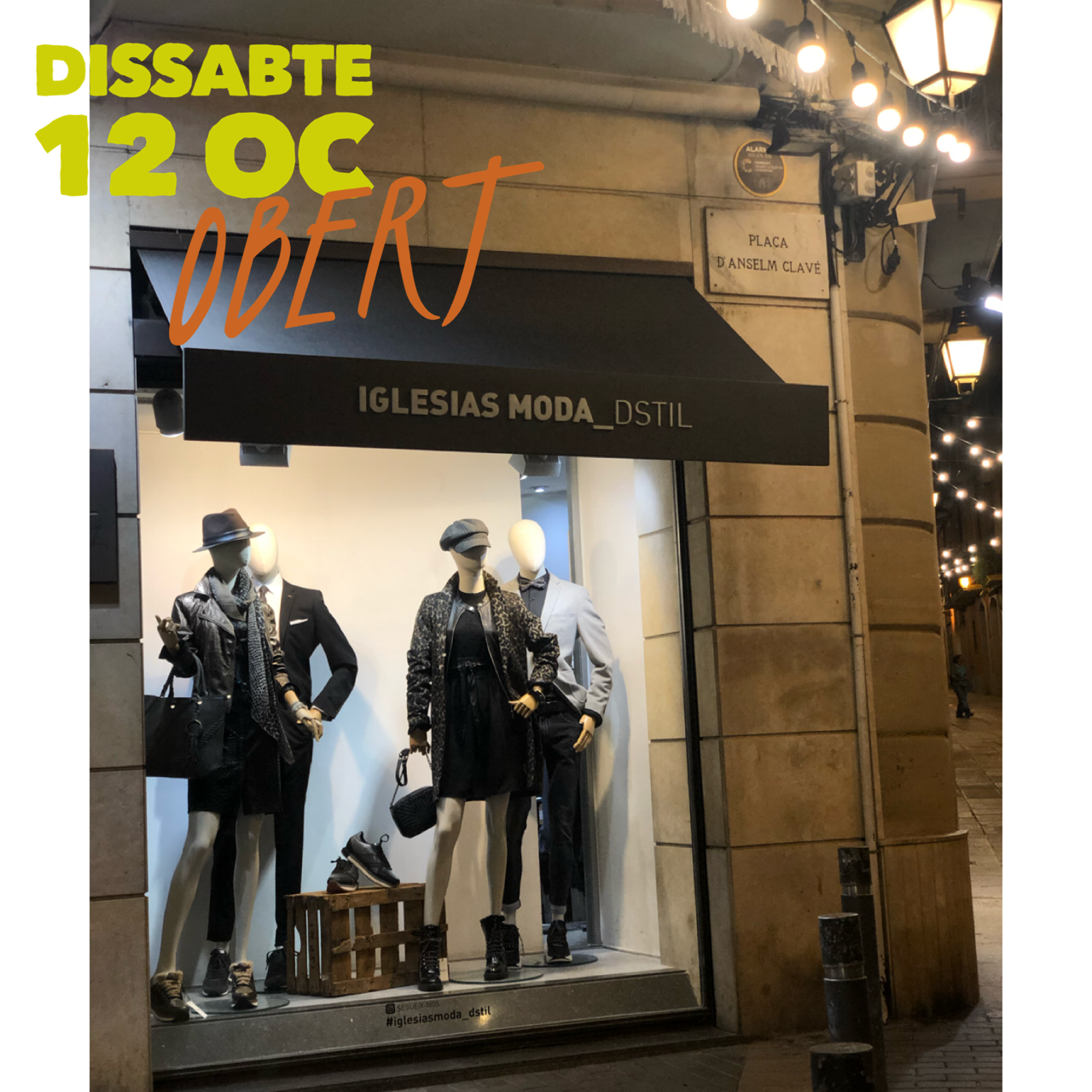 DISSABTE 12 d'octubre OBRIM la botiga