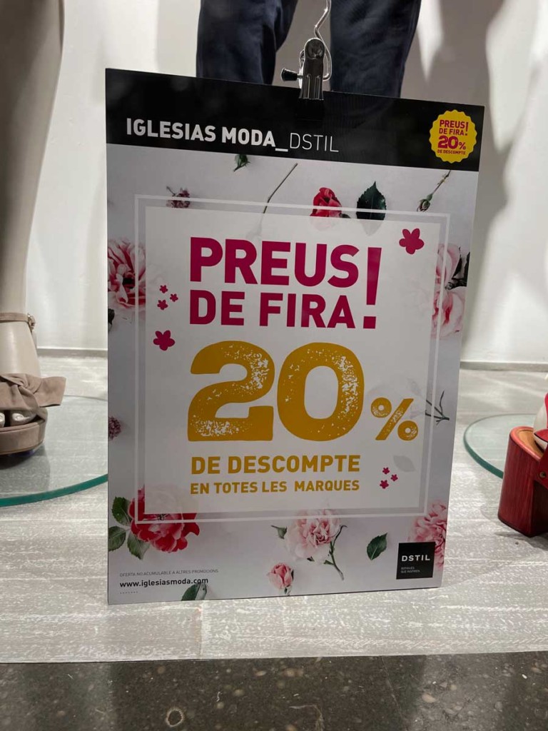 PREUS DE FIRA: Gaudeix ja del 20% de descompte. DIUMENGE 23 OBERT