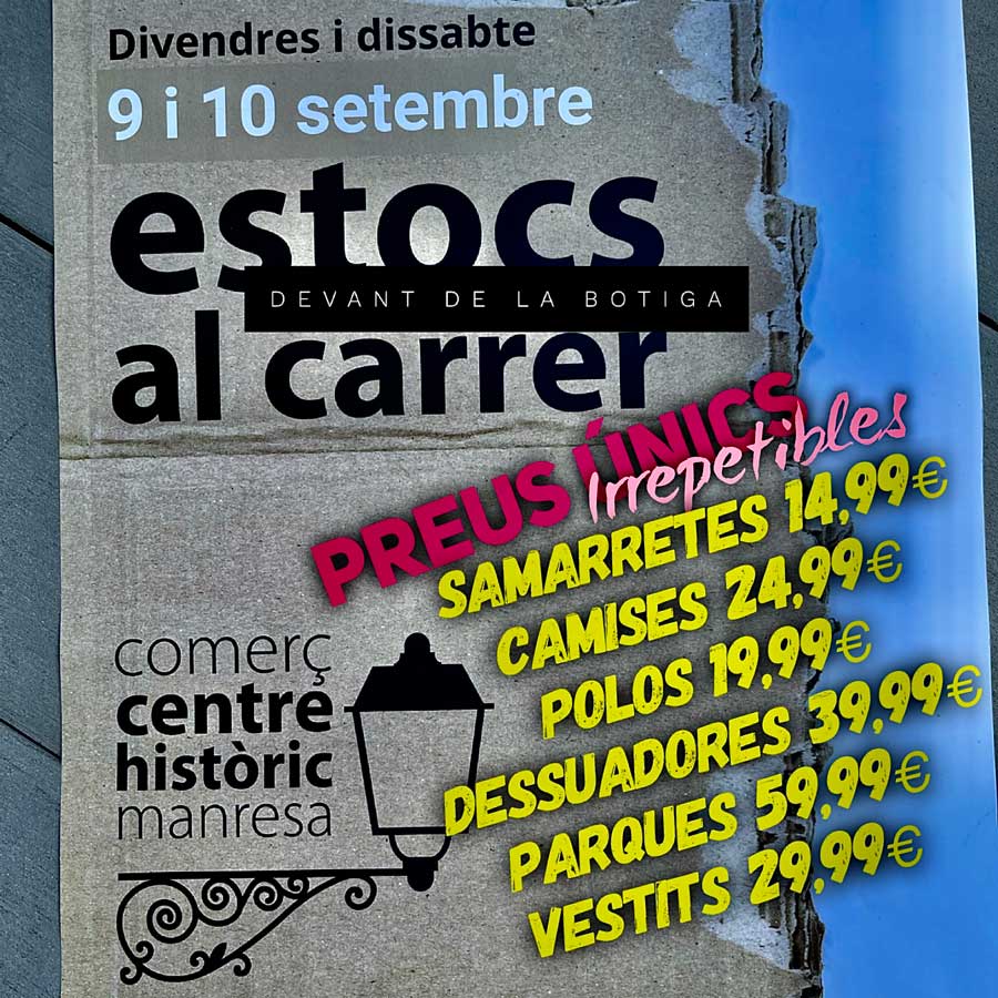 Fora estocs 🔥 Preus únics davant de la botiga